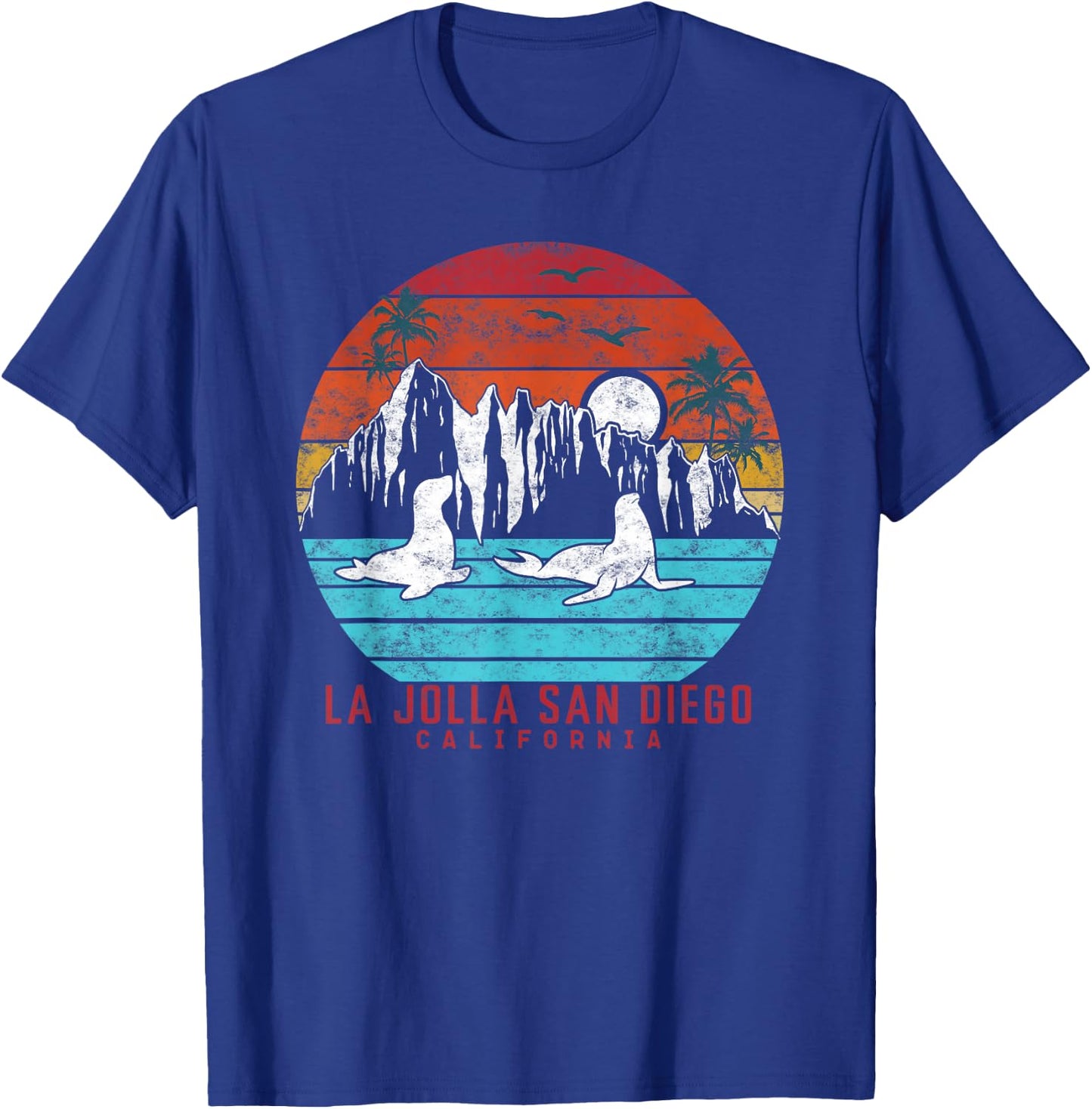 La Jolla San Diego Retro California Beach Summer vacation T-Shirt - T-Shirt | Royal