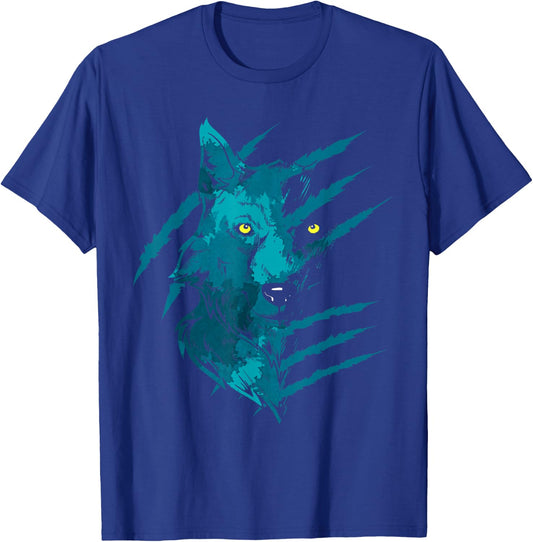 Predator Forest Animal Nature Wild Animal Night Animal Motif Wolf T-Shirt - T-Shirt | Royal
