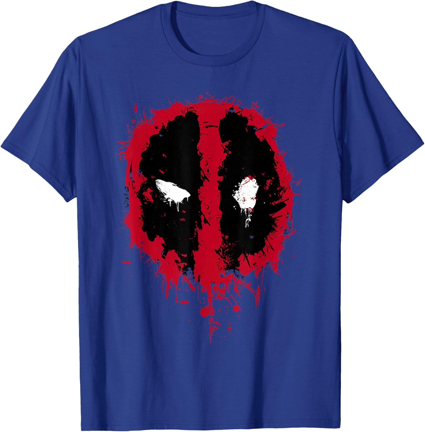 Marvel Deadpool Paint Splatter Logo T-Shirt - T-Shirt | Royal