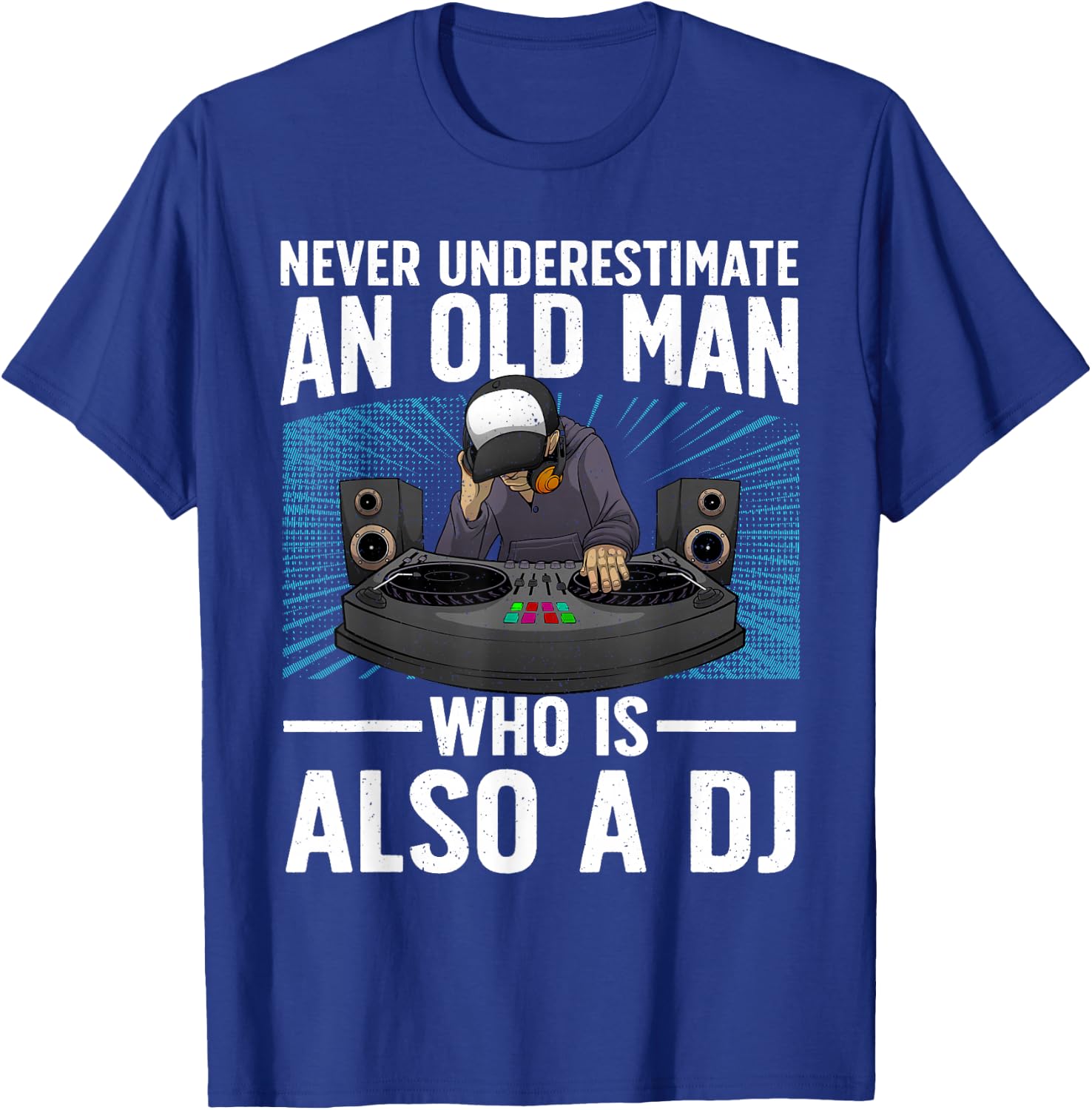 Cool DJ Art for Grandpa Dad DJ Turntable Music Disc Jockey T-Shirt - T-Shirt | Royal