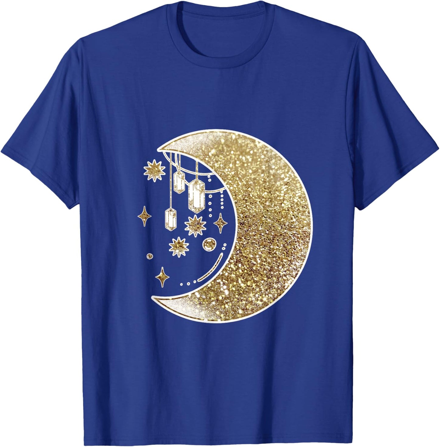 Yellow Half Crescent Moon Stars Ornaments Galaxy Space T-Shirt - T-Shirt | Royal