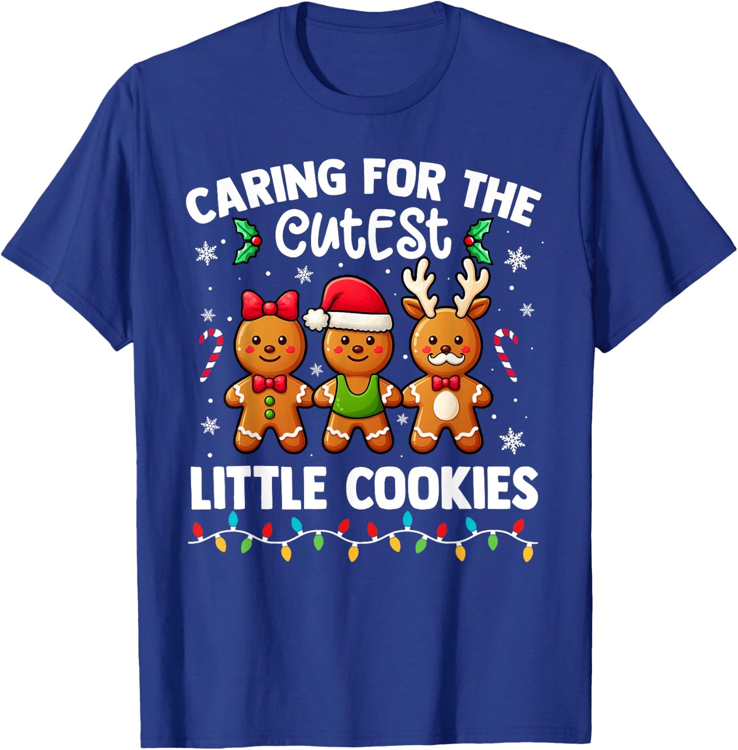 Caring For Cutest Little Cookies Pediatric Nurse Christmas T-Shirt - T-Shirt | Royal