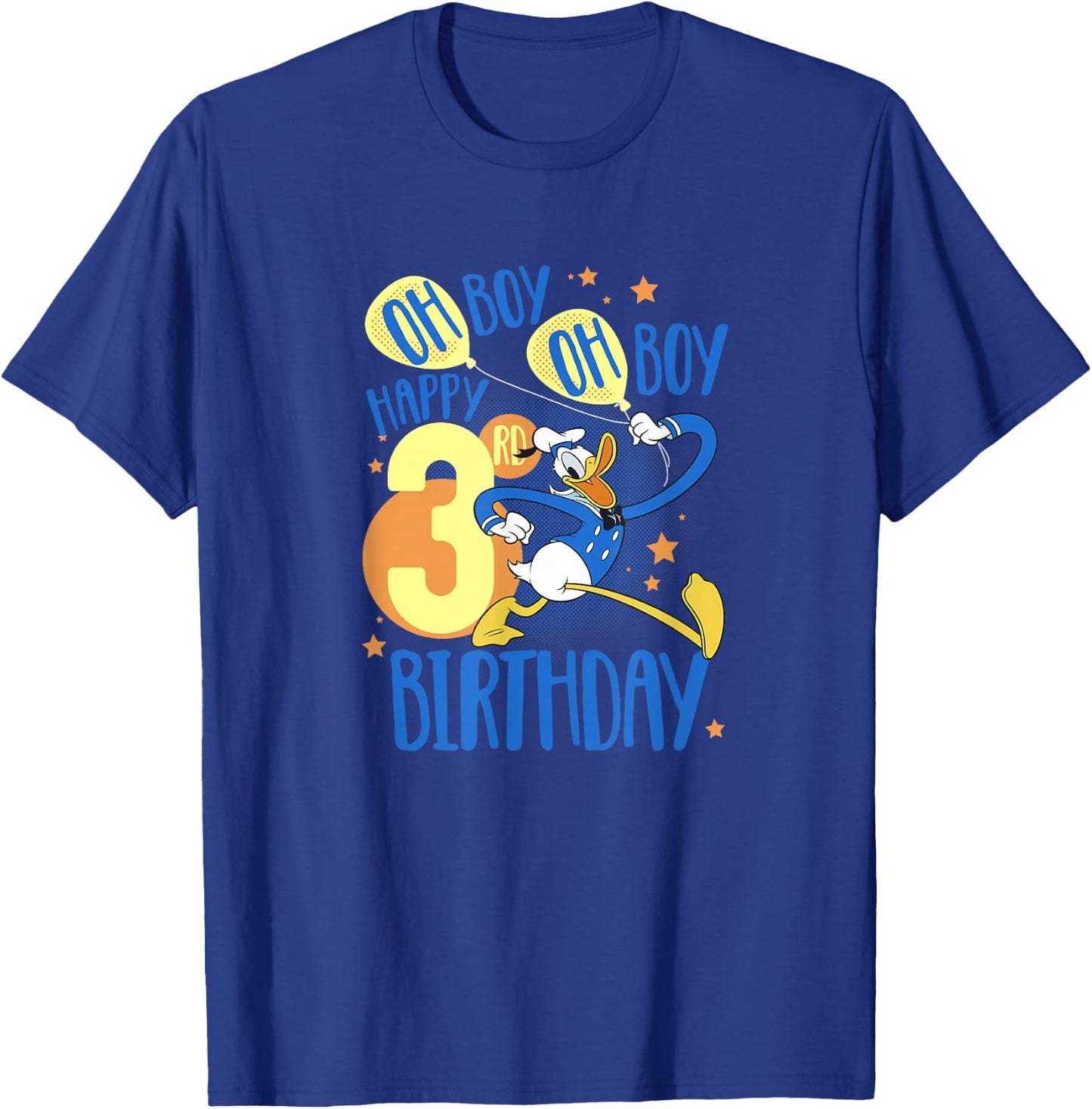 Disney Donald Duck Happy 3rd Birthday Oh Boy Oh Boy T-Shirt - T-Shirt | Royal