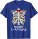 Merry X-Raymas Skeleton Rib Cage Radiology Christmas Gift T-Shirt - T-Shirt | Royal