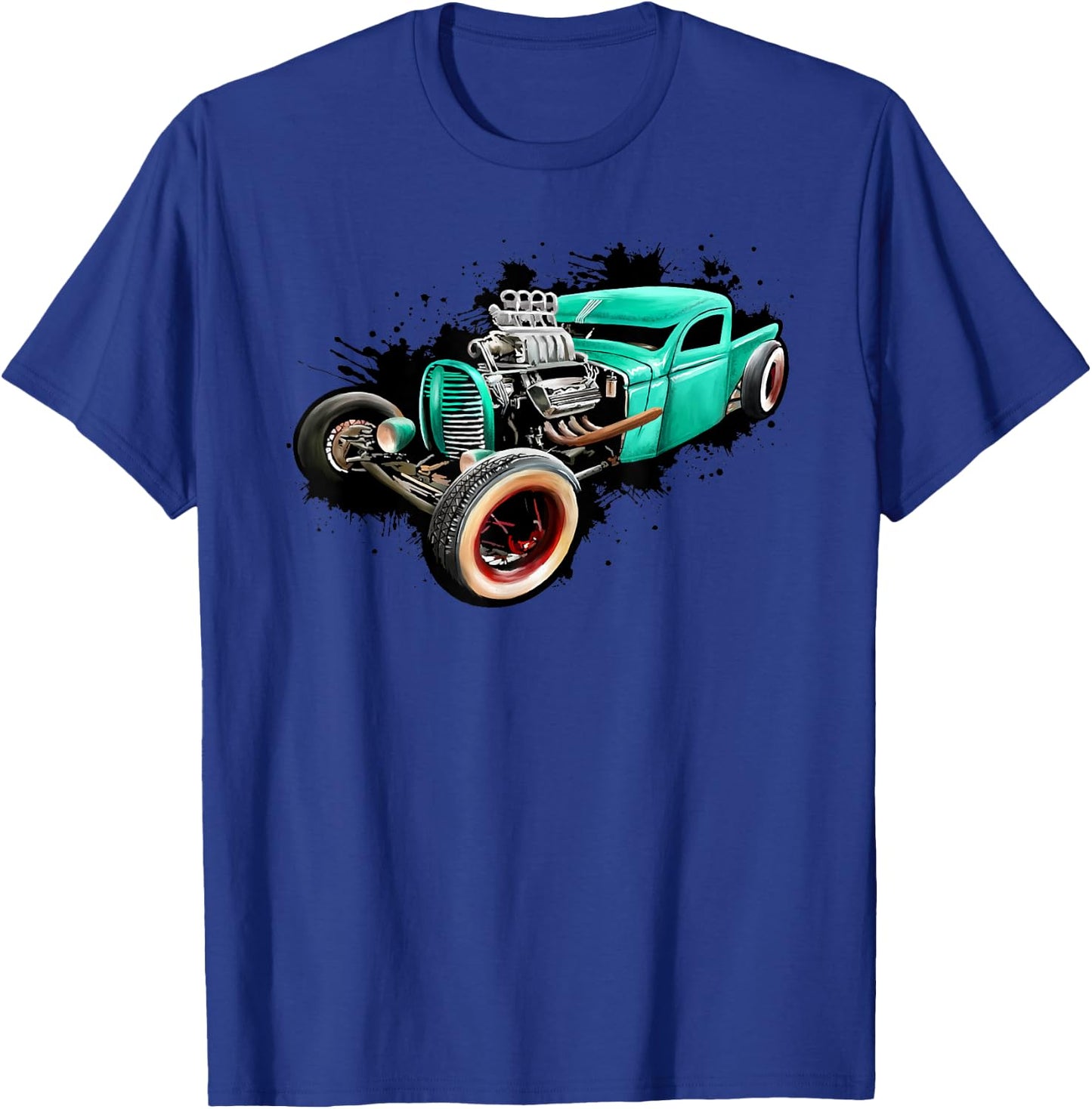 Rust Bucket Outline Funny Hot Retro Rod Diesel Cars Gift Men T-Shirt - T-Shirt | Royal
