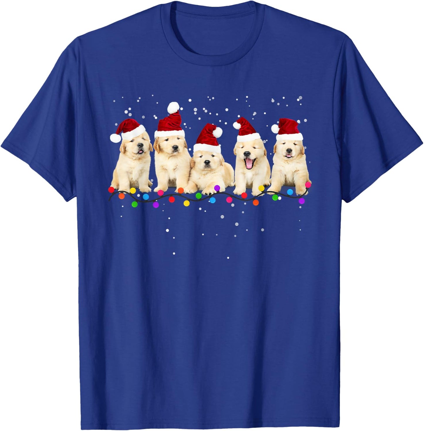 Funny Golden Retriever Christmas Sweater Shirt Puppy Dog T-Shirt - T-Shirt | Royal