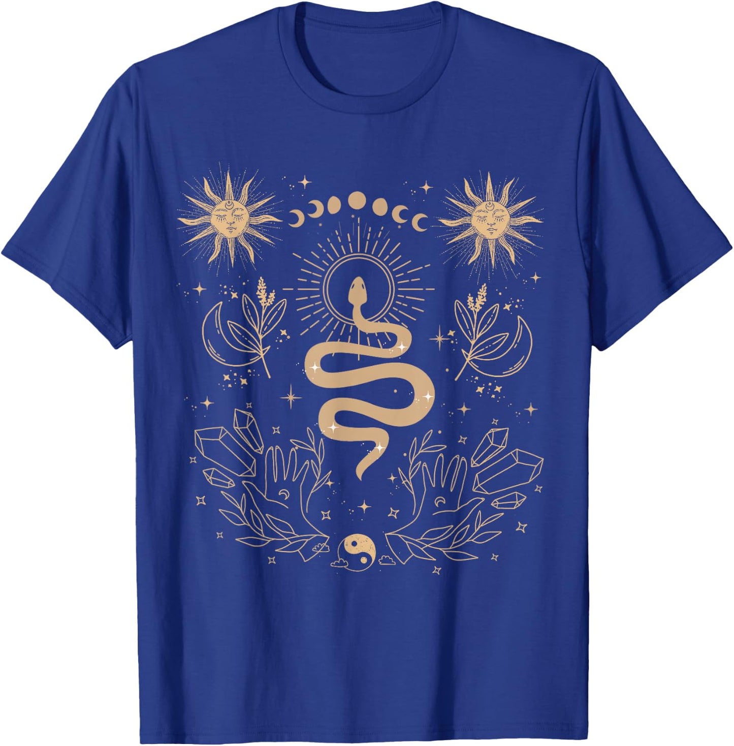 Dark Academia Tarot Card Sun Moon Crystals Witch Aesthetic T-Shirt - T-Shirt | Royal