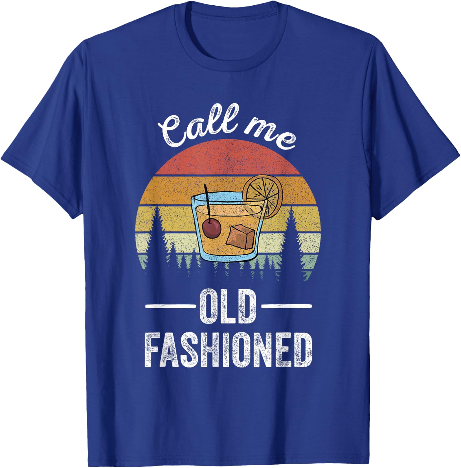 Retro Call Me Old Fashioned Whiskey Wisconsin Funny Vintage T-Shirt - T-Shirt | Royal
