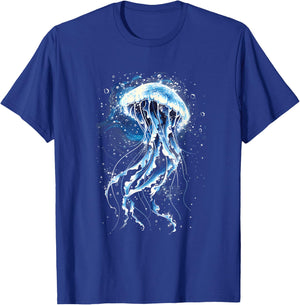 Jellyfish Sea Ocean Animal Lover Marine Mammal Artwork T-Shirt - T-Shirt | Royal
