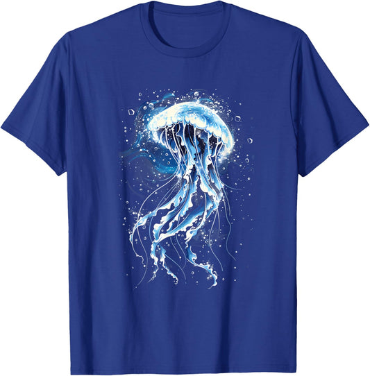 Jellyfish Sea Ocean Animal Lover Marine Mammal Artwork T-Shirt - T-Shirt | Royal
