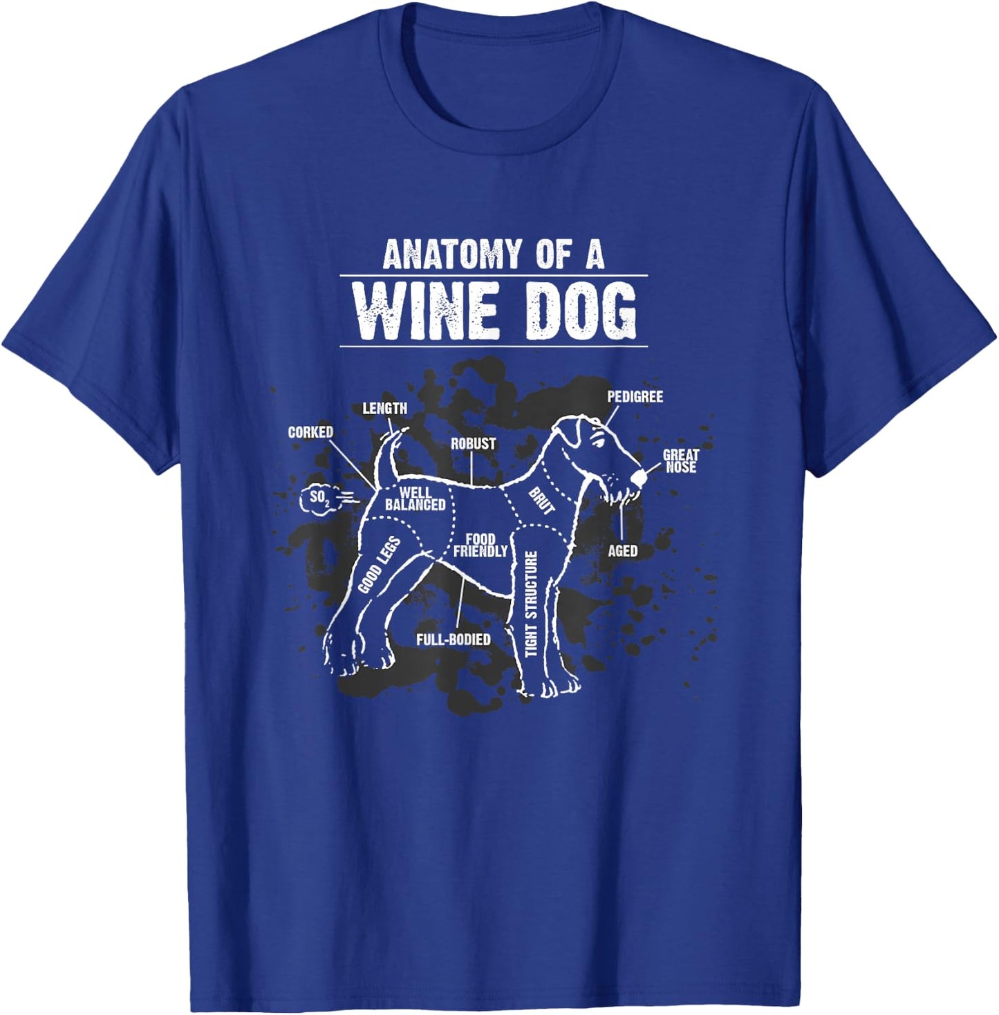 Anatomy of A Wine Dog Breed Puppy Pet Lover Pun Gift T-Shirt - T-Shirt | Royal