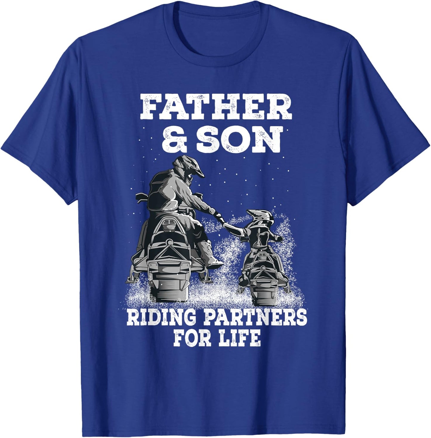 Snowmobile Father and Son Riding Partners For Life Snowcross T-Shirt - T-Shirt | Royal