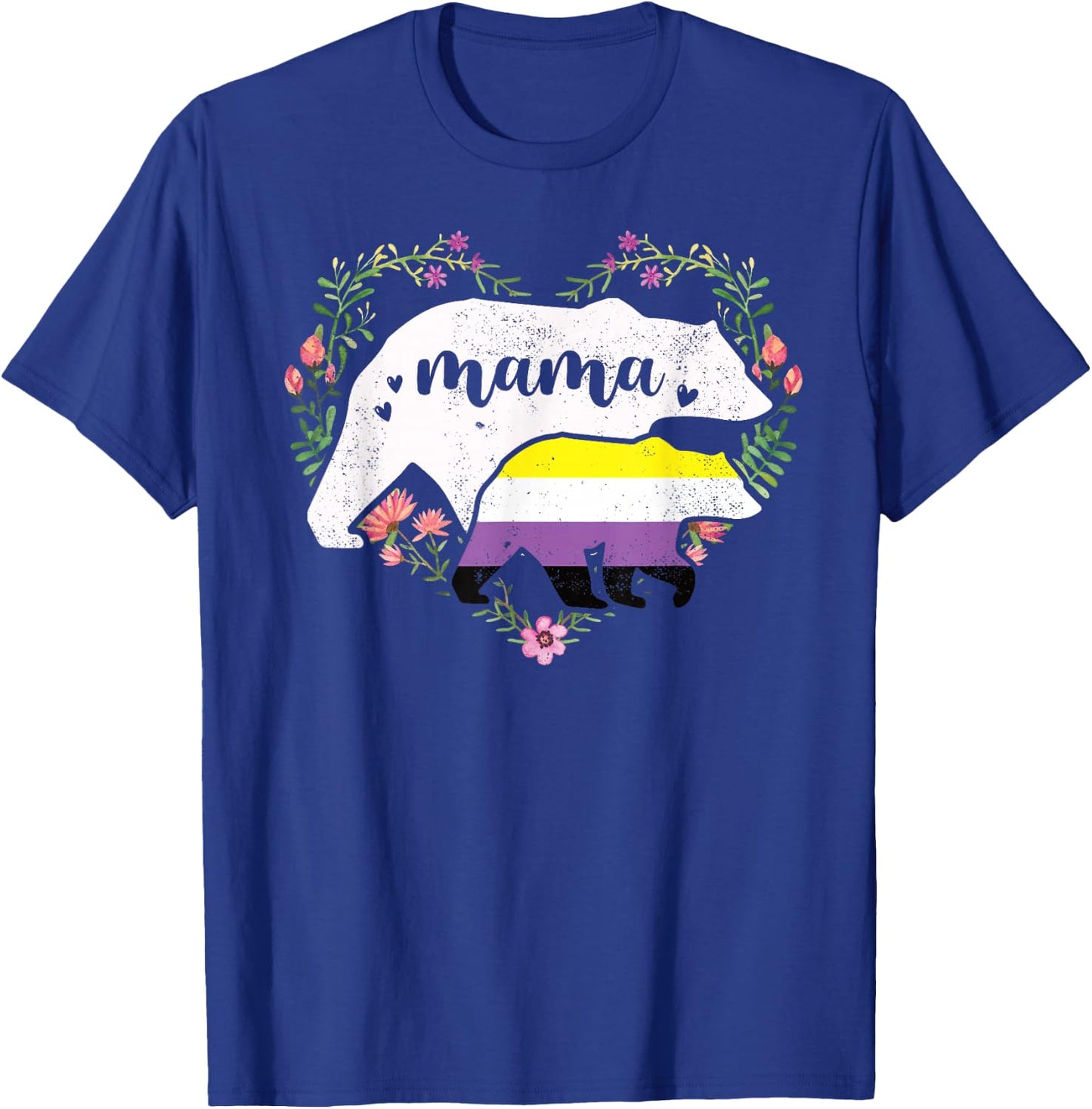 LGBTQ Mama Bear Non Binary Gay Equal Rights Rainbow T-Shirt - T-Shirt | Royal