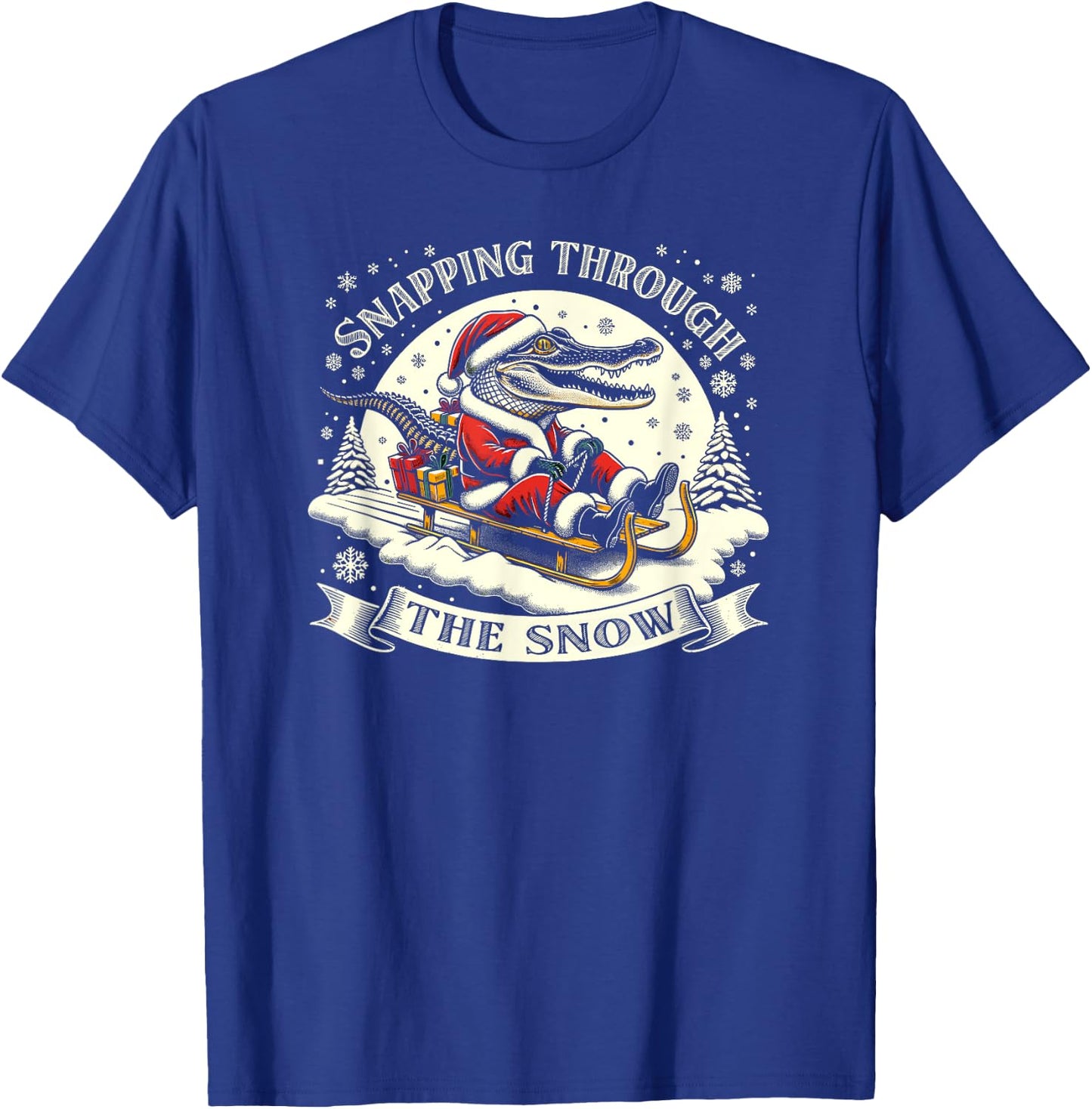 Alligator Santa, Gator Hunting Christmas T-Shirt - T-Shirt | Royal