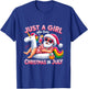 Just A Girl Who Loves Christmas in July Funny Santa Unicorn T-Shirt - T-Shirt | Royal