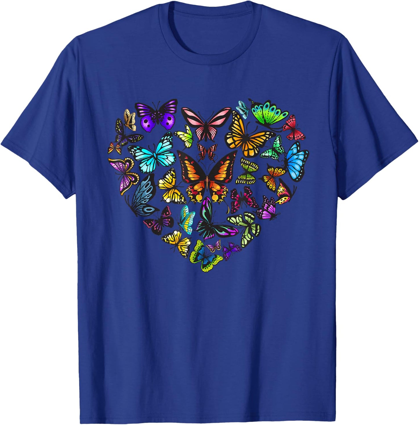 Funny Butterfly Gift Men Women Cool Butterfly Lover Heart T-Shirt - T-Shirt | Royal
