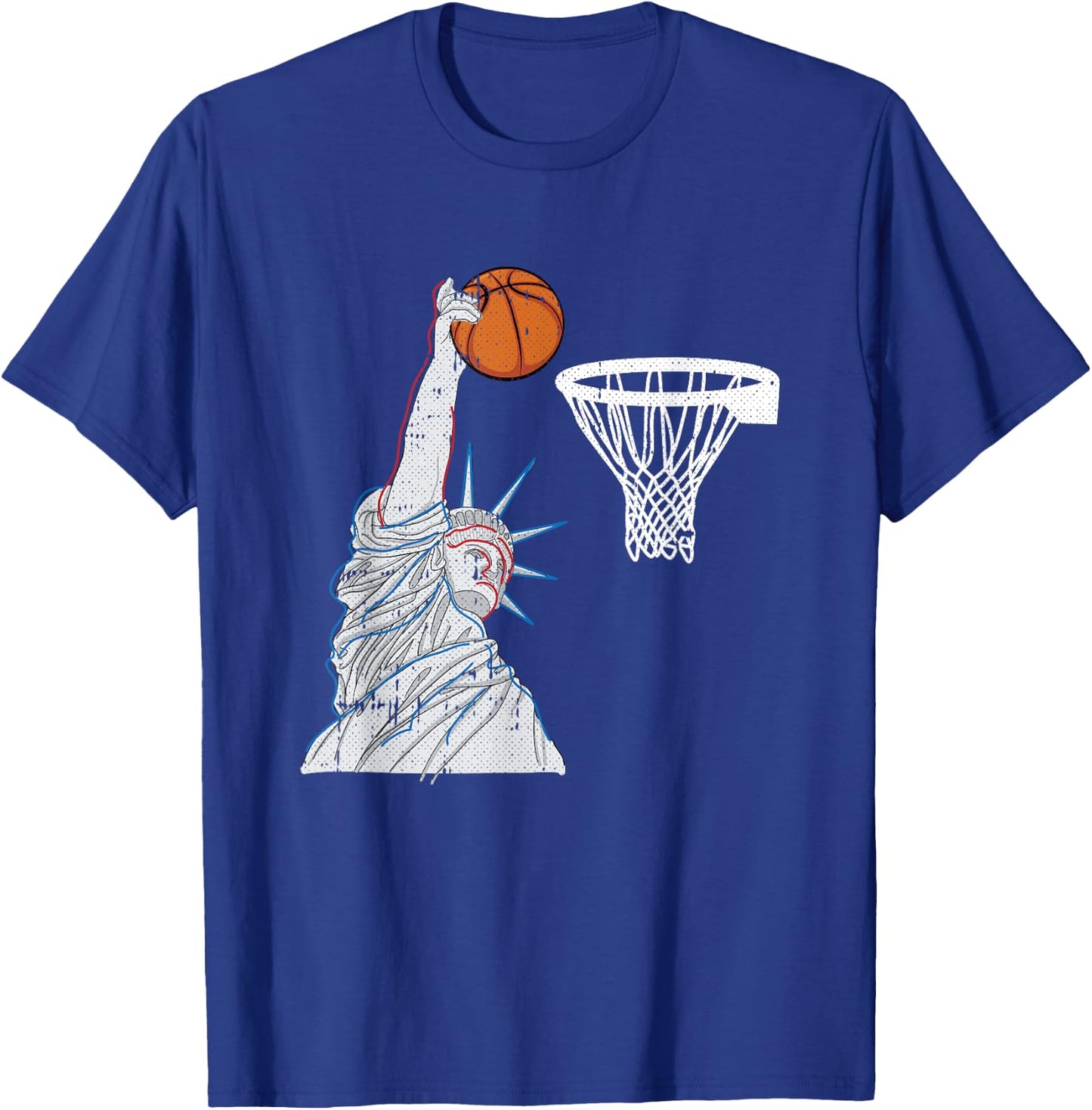 Liberty Dunk 4th Of July Basketball Funny Patriotic American T-Shirt - T-Shirt | Royal