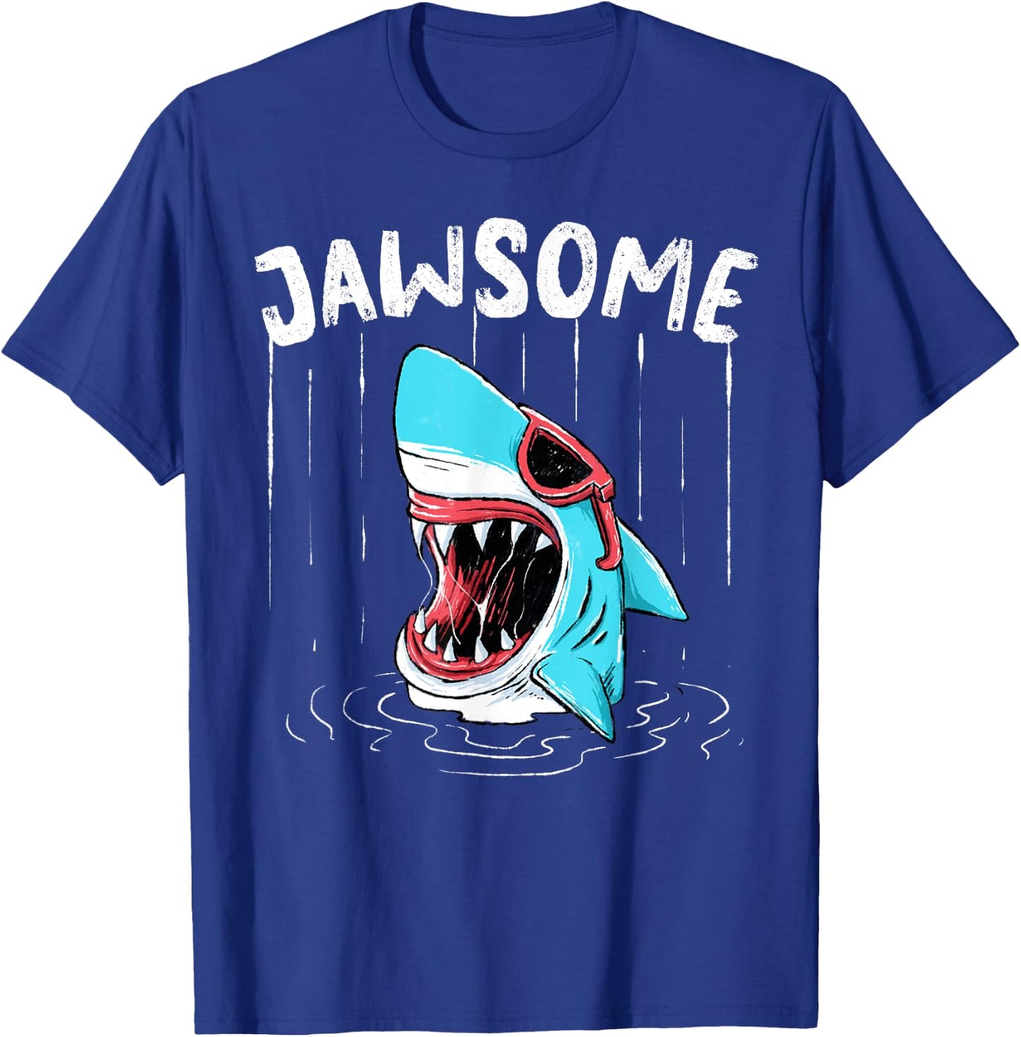 Shark Shirt - Funny Jawsome Shark Bite Hilarious Beach T-Shirt - T-Shirt | Royal