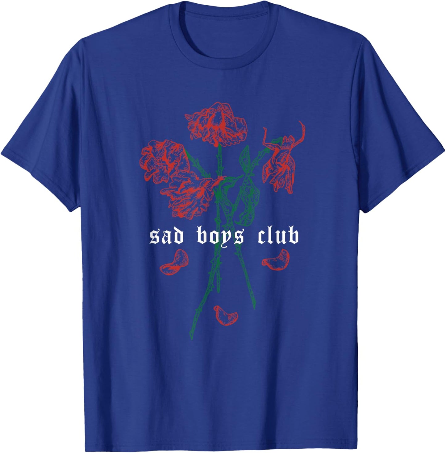 Sad Boys Club Red Roses Aesthetic Soft Grunge Punk Goth eBoy T-Shirt - T-Shirt | Royal
