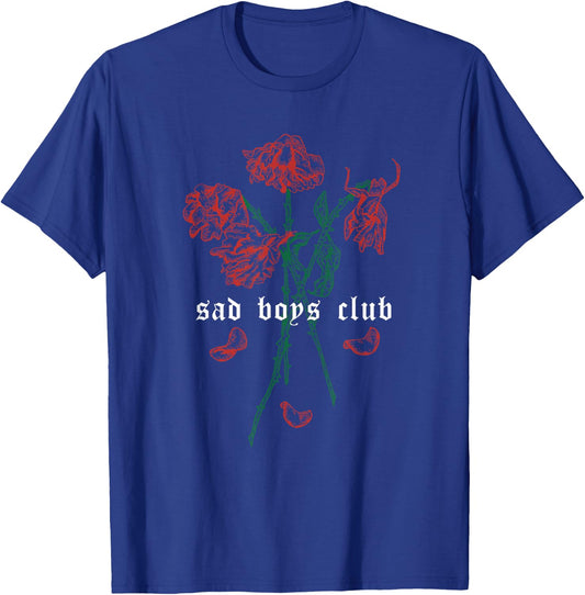Sad Boys Club Red Roses Aesthetic Soft Grunge Punk Goth eBoy T-Shirt - T-Shirt | Royal