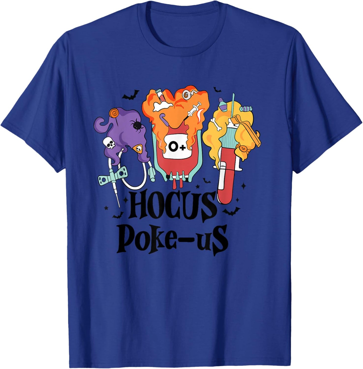 Phlebotomist Medical Lab Tech Nurse Halloween Spooky Health T-Shirt - T-Shirt | Royal