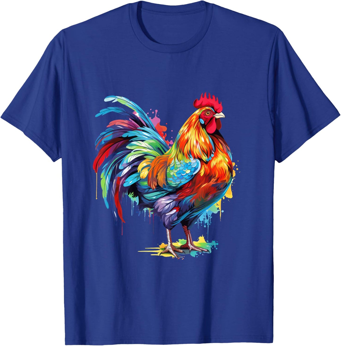 Colorful Rooster Chicken T-Shirt - T-Shirt | Royal