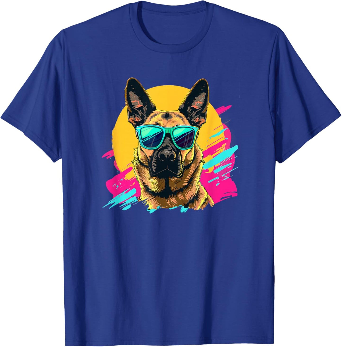 Funny Retro Vintage 80s Belgian Malinois Lover T-Shirt - T-Shirt | Royal