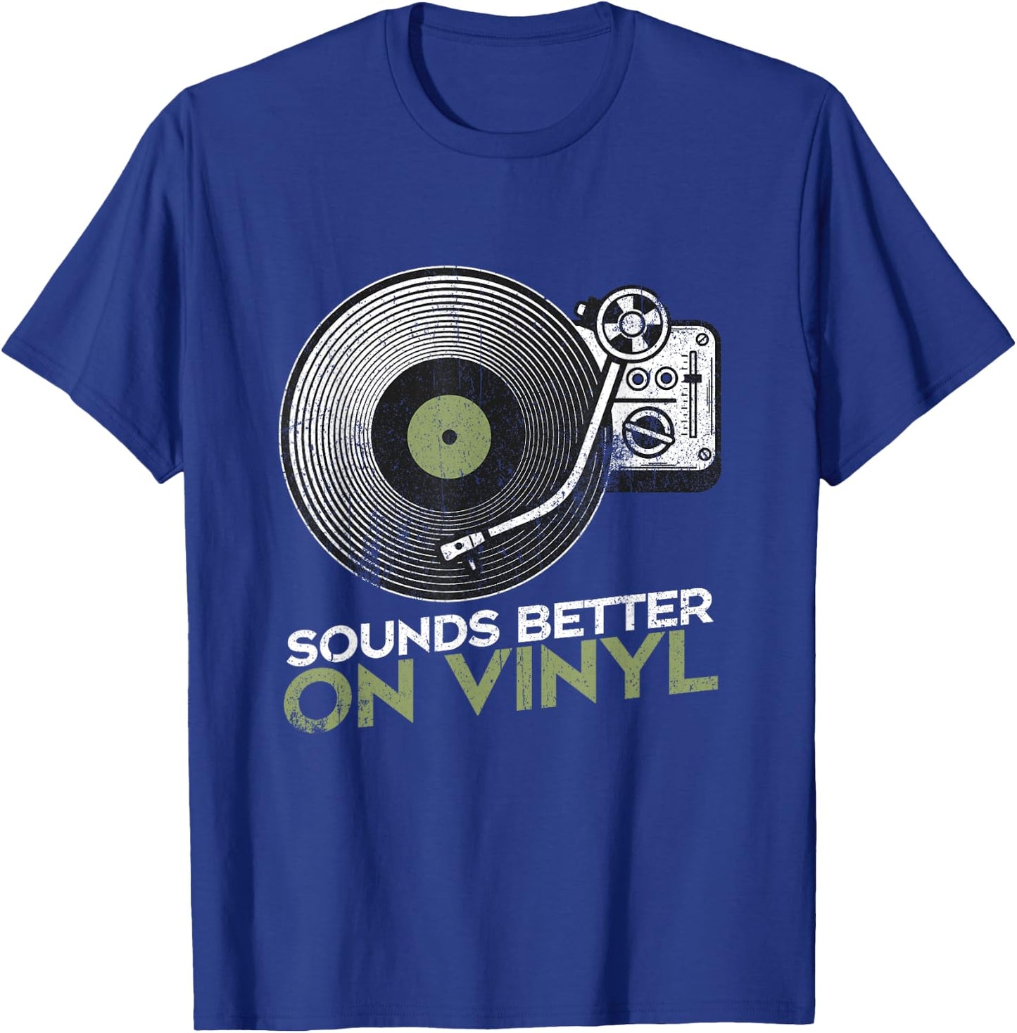 Sounds Better On Vinyl Retro Vinyl Record Player Turntable T-Shirt - T-Shirt | Royal