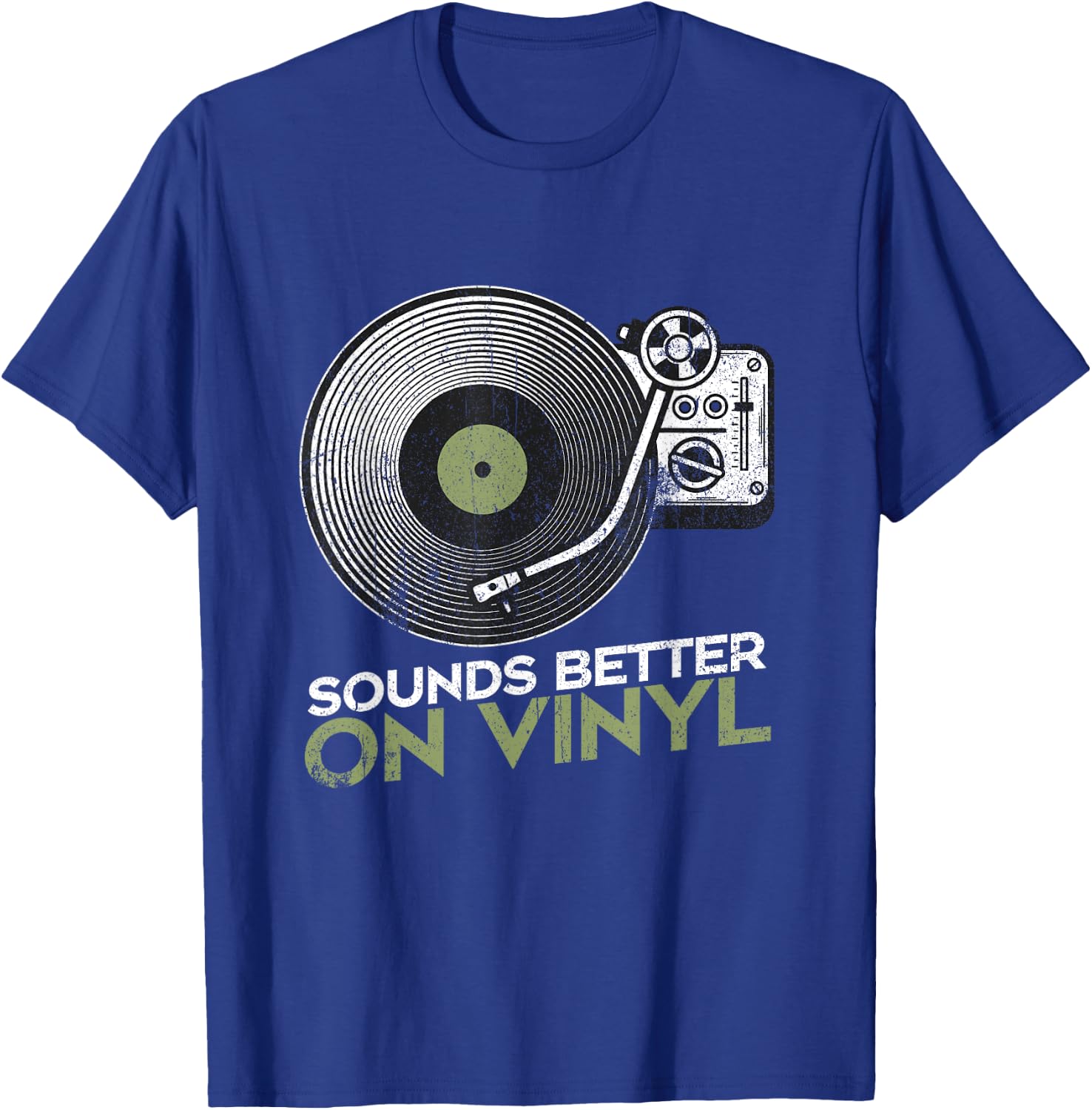 Sounds Better On Vinyl Retro Vinyl Record Player Turntable T-Shirt - T-Shirt | Royal
