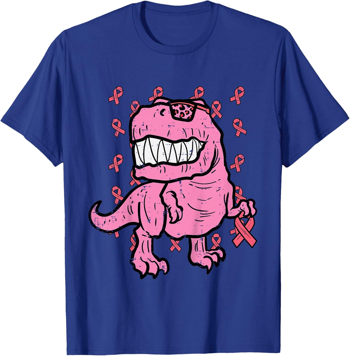 Breast Cancer Awareness Dino Trex Boys Kids Toddler Youth T-Shirt - T-Shirt | Royal