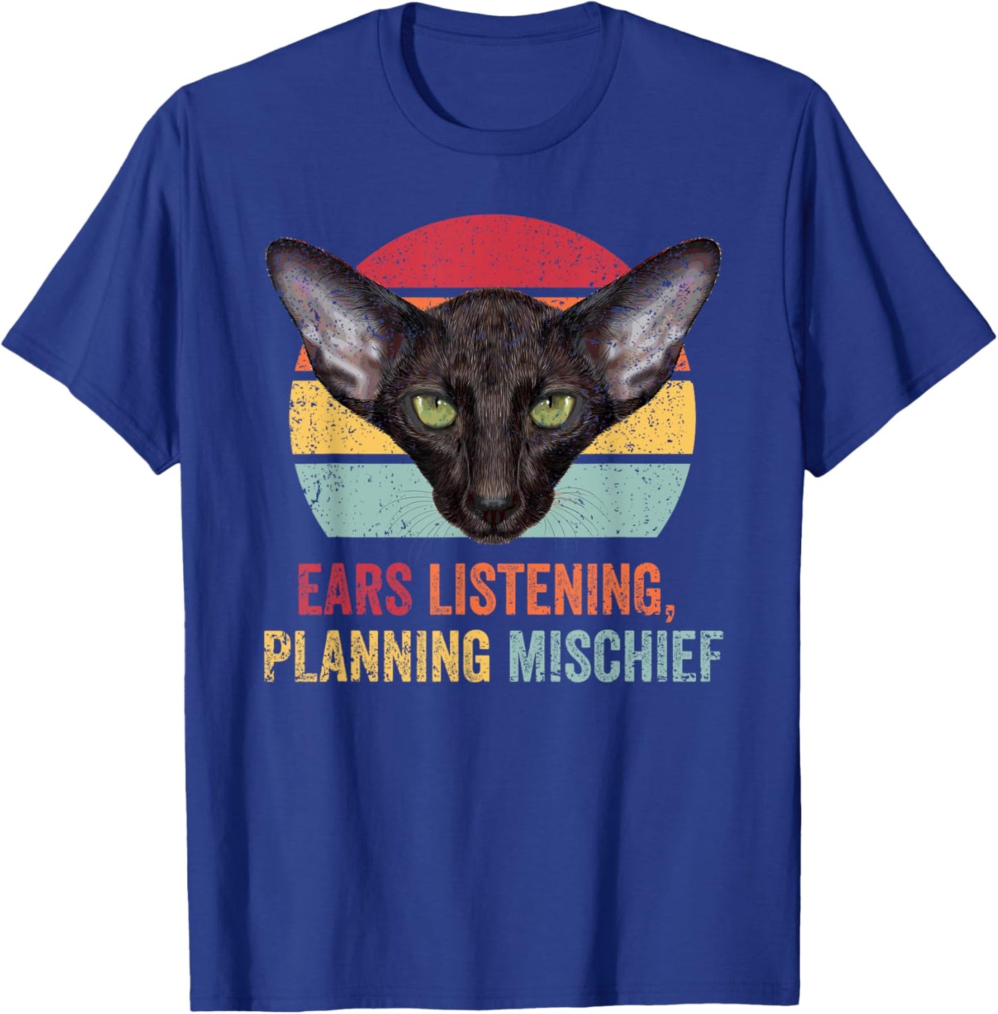 Oriental Shorthair Cat Funny Retro Kitten Kitty Feline Men Women Girls Kids T-Shirt - T-Shirt | Royal