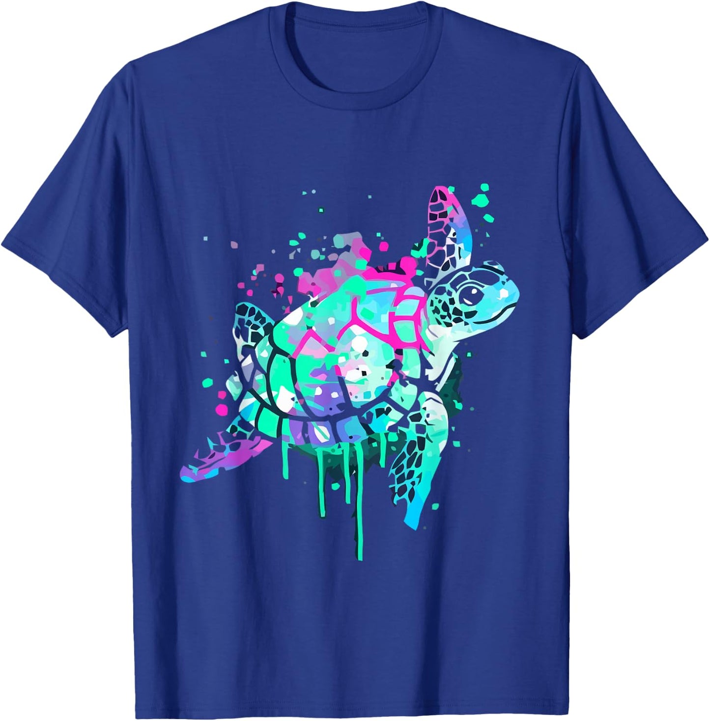 Turtle Watercolor Sea Ocean Wildlife animal T-Shirt - T-Shirt | Royal