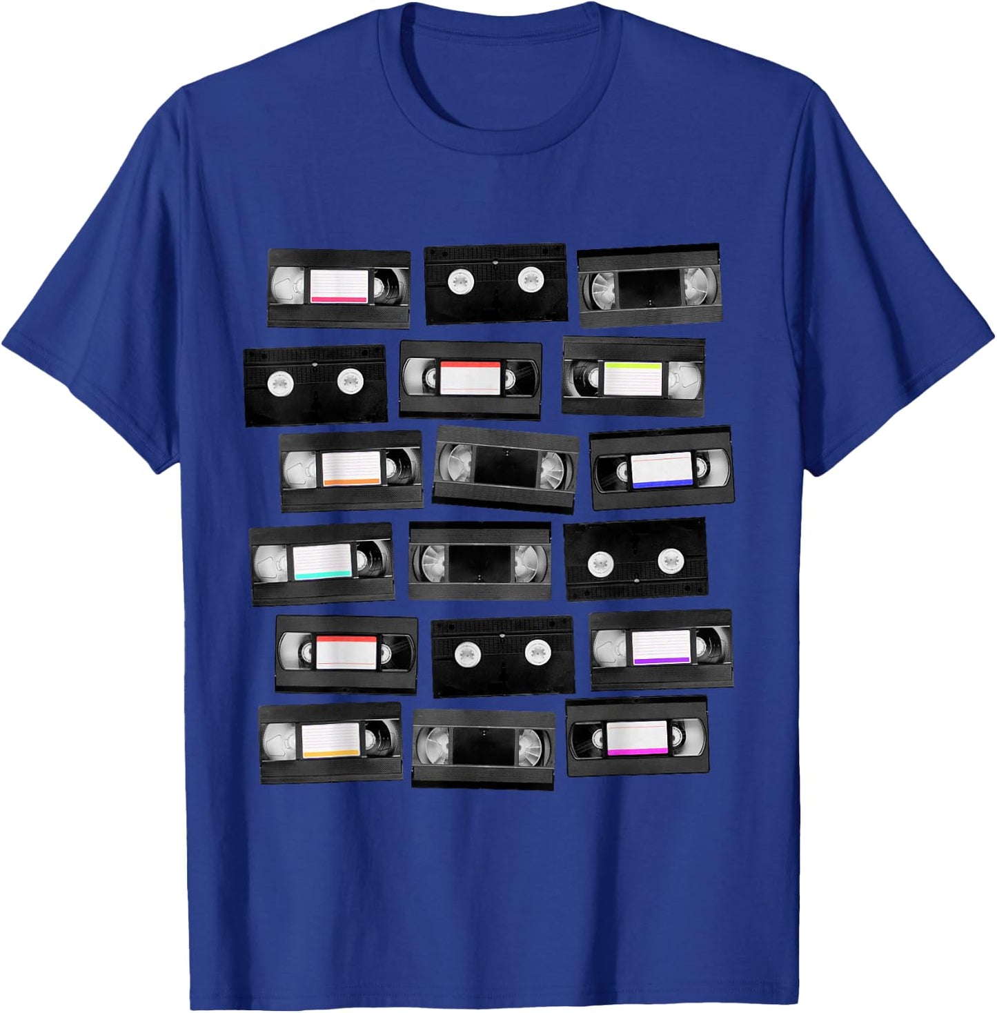VHS Cassette Tapes 1980s VCR Video Retro Movies T-Shirt - T-Shirt | Royal