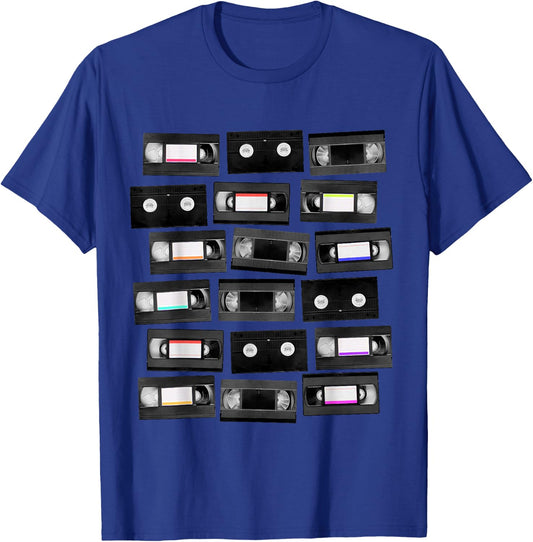 VHS Cassette Tapes 1980s VCR Video Retro Movies T-Shirt - T-Shirt | Royal