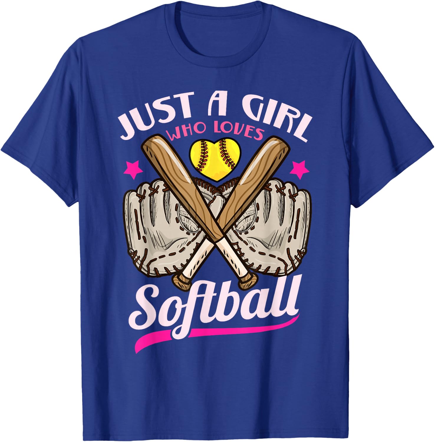 Softball Just a Girl Who Loves Softball Softball Player T-Shirt - T-Shirt | Royal