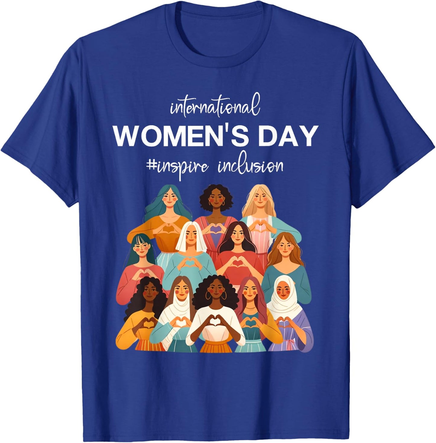 8th March Happy International Women's Day Inspire Inclusion T-Shirt - T-Shirt | Royal