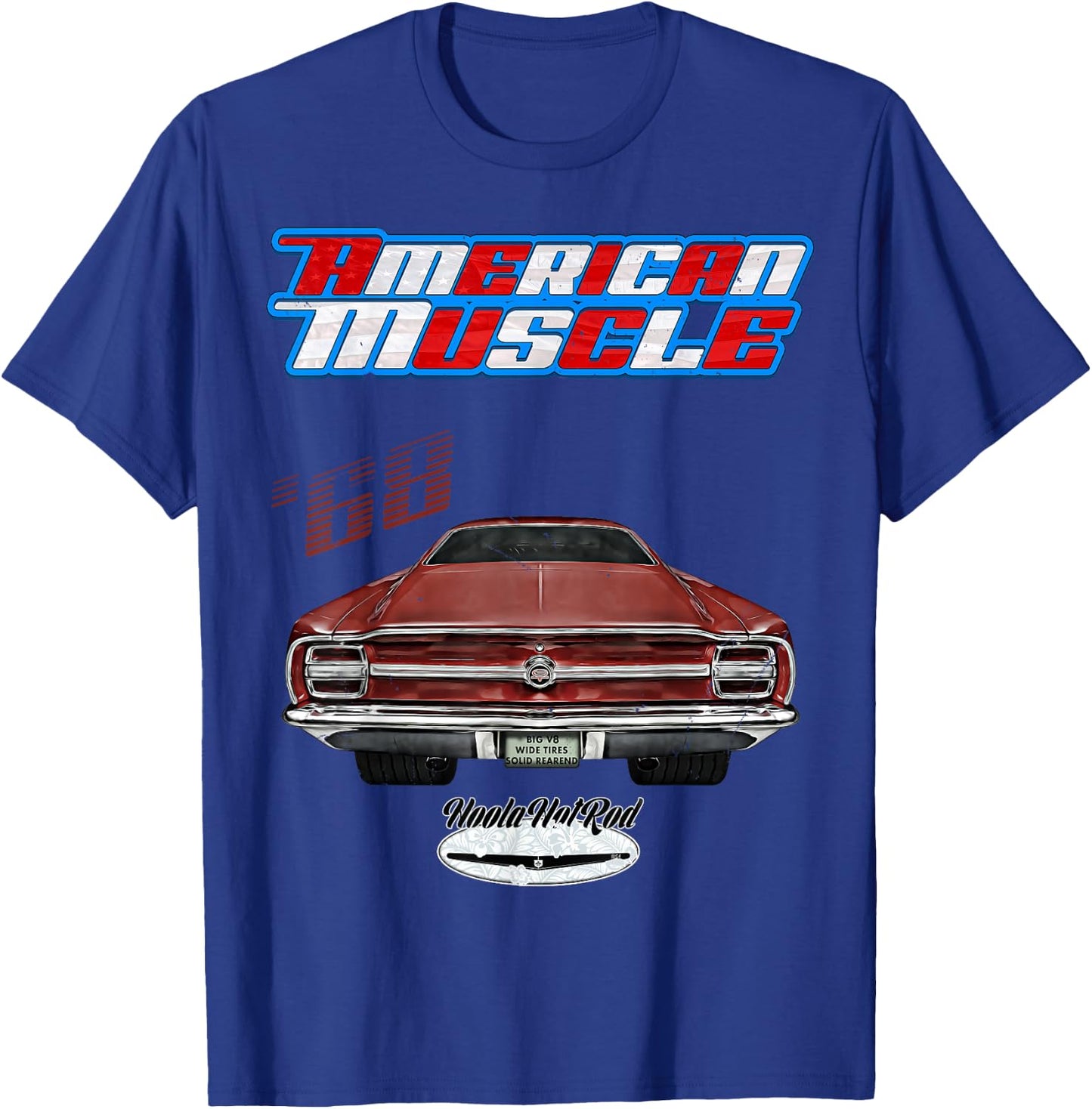 Hoola Hotrod 1968 Torino Hot Rod Muscle Car Pony Car - Men's Black Short Sleeve Classic Fit - Small T-Shirt - T-Shirt | Royal