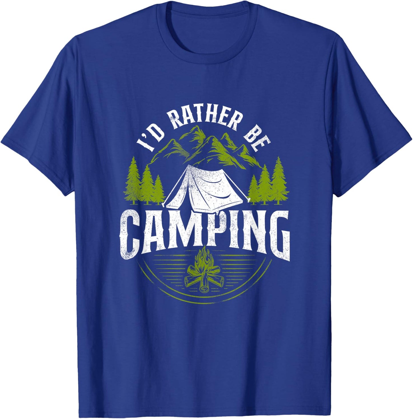 I'D Rather Be Camping Tent T-Shirt - T-Shirt | Royal