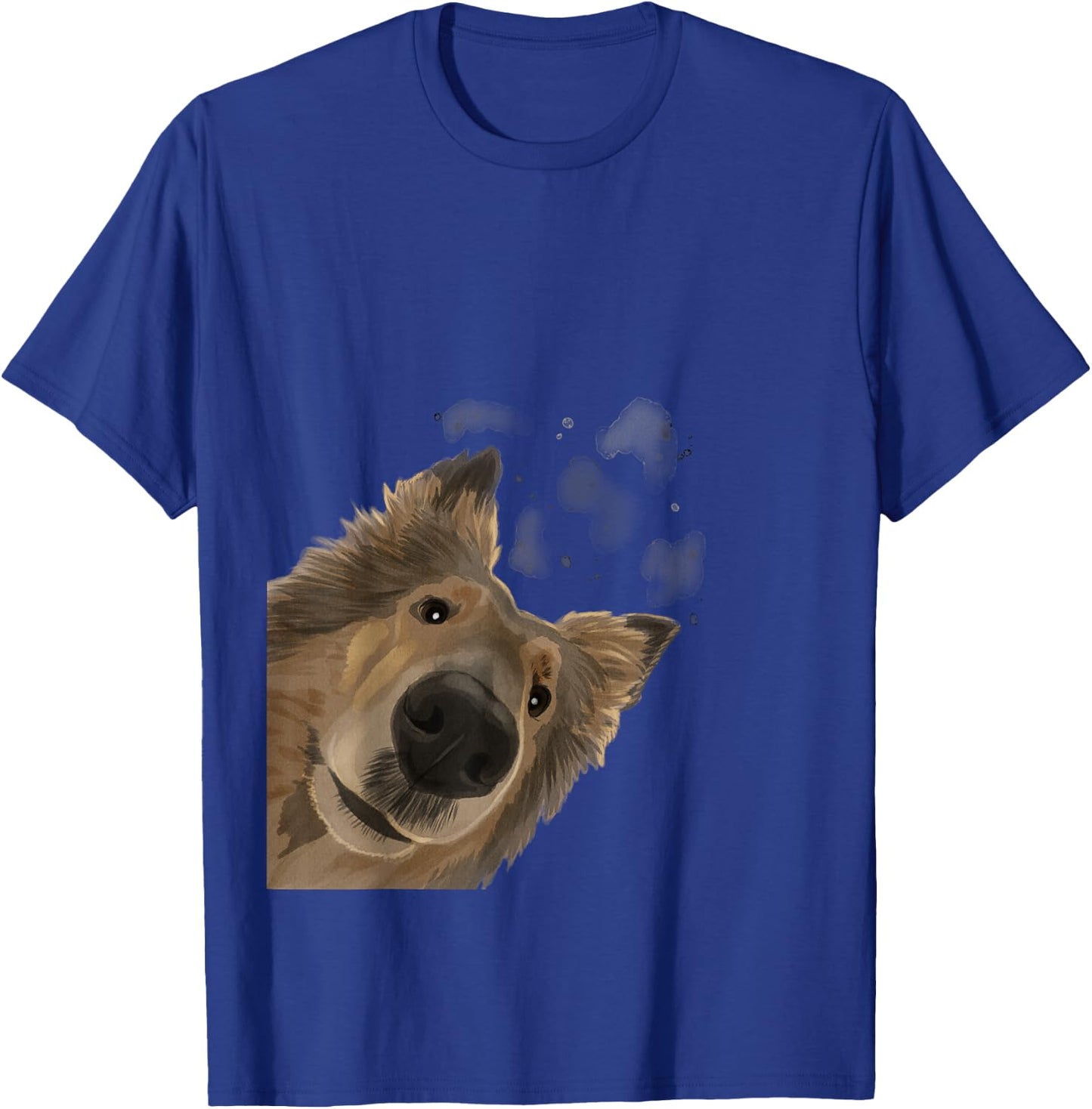 Rough Collie Gifts Funny Curious Dog , Men's Adults, Black, Short Sleeve, Classic Fit, Cotton Polyester, Novelty T-Shirt - T-Shirt | Royal