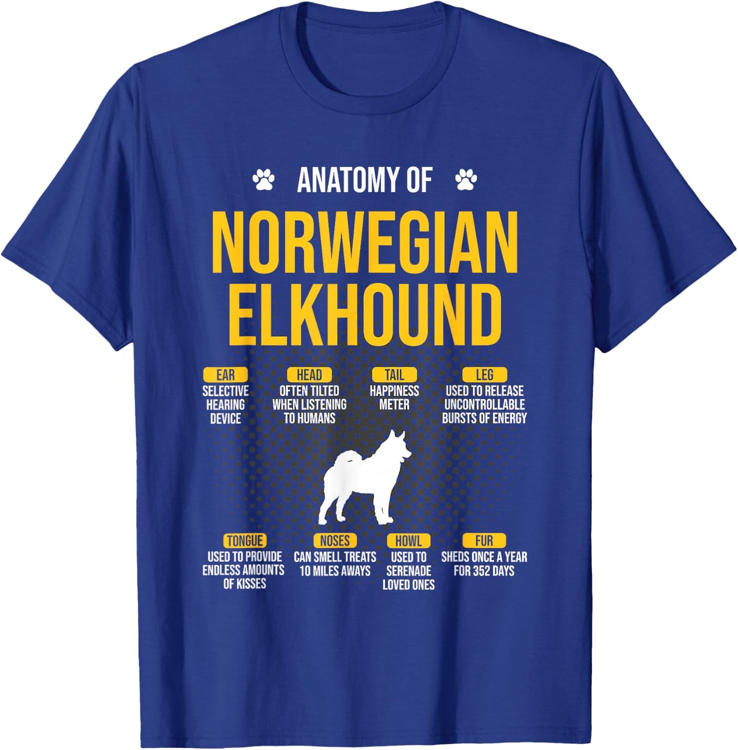 Anatomy Of Norwegian Elkhound Dog Lover Women T-Shirt - T-Shirt | Royal