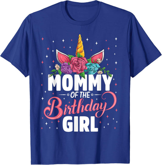 Mommy Of The Birthday Girl Unicorn Girls Family Matching T-Shirt - T-Shirt | Royal