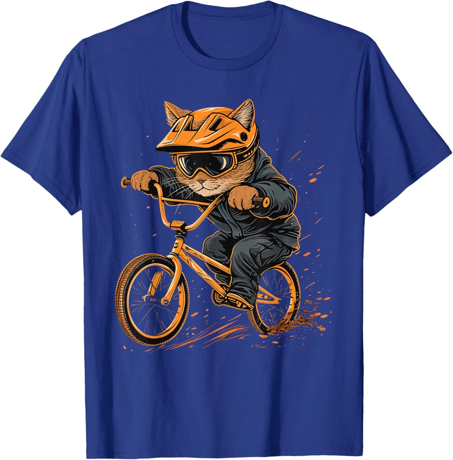 BMX racer Cat on Cycling BMX Racing Women Kids T-Shirt - T-Shirt | Royal