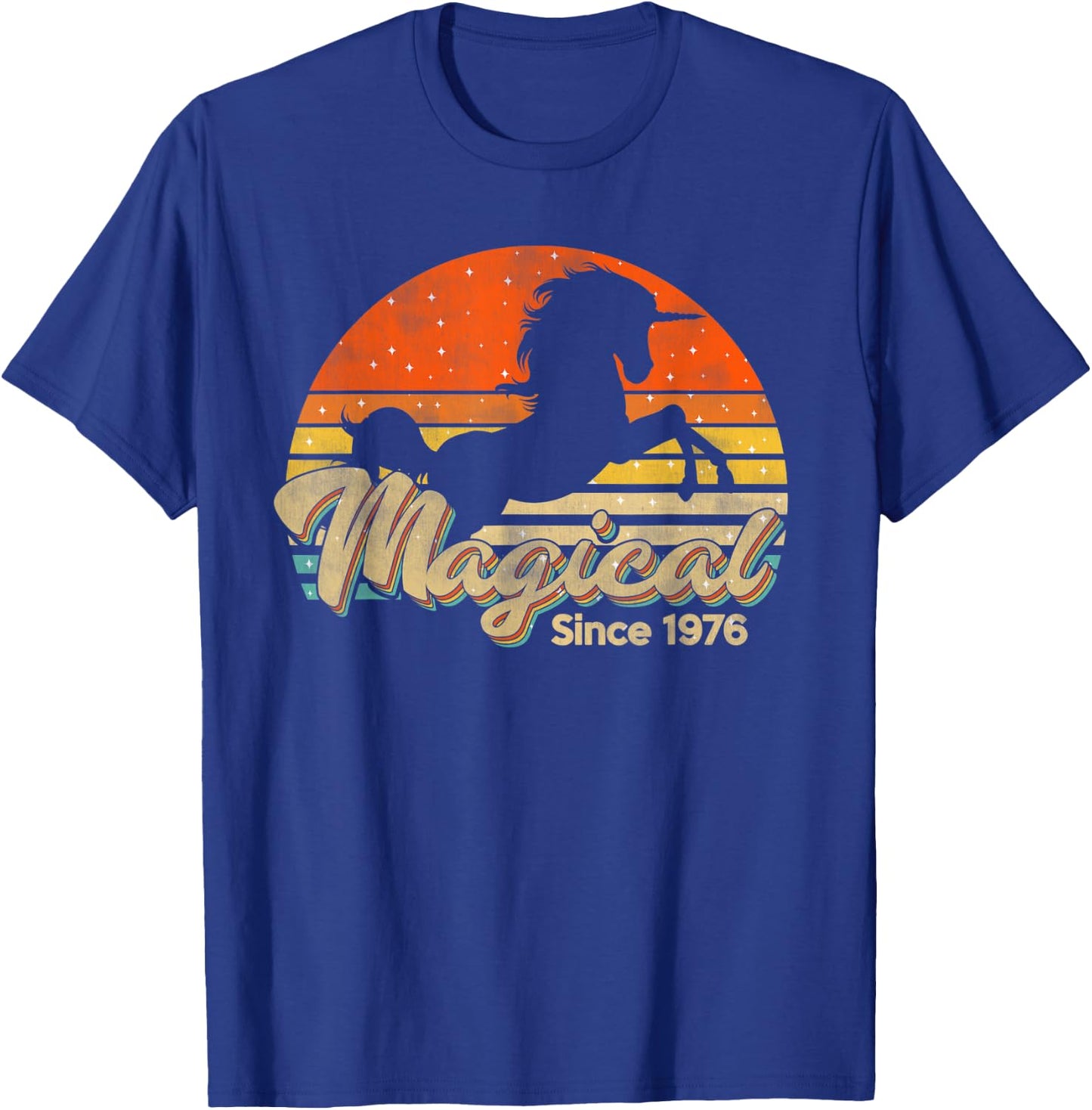 Vintage 44 Birthday Gift Magical Since 1976 Bday Party T-Shirt - T-Shirt | Royal