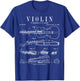 Violin Old Vintage Patent Drawing Print T-Shirt - T-Shirt | Royal