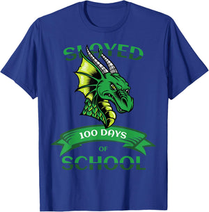 100 Days of School Shirt for Boys Dragon T-Shirt - T-Shirt | Royal