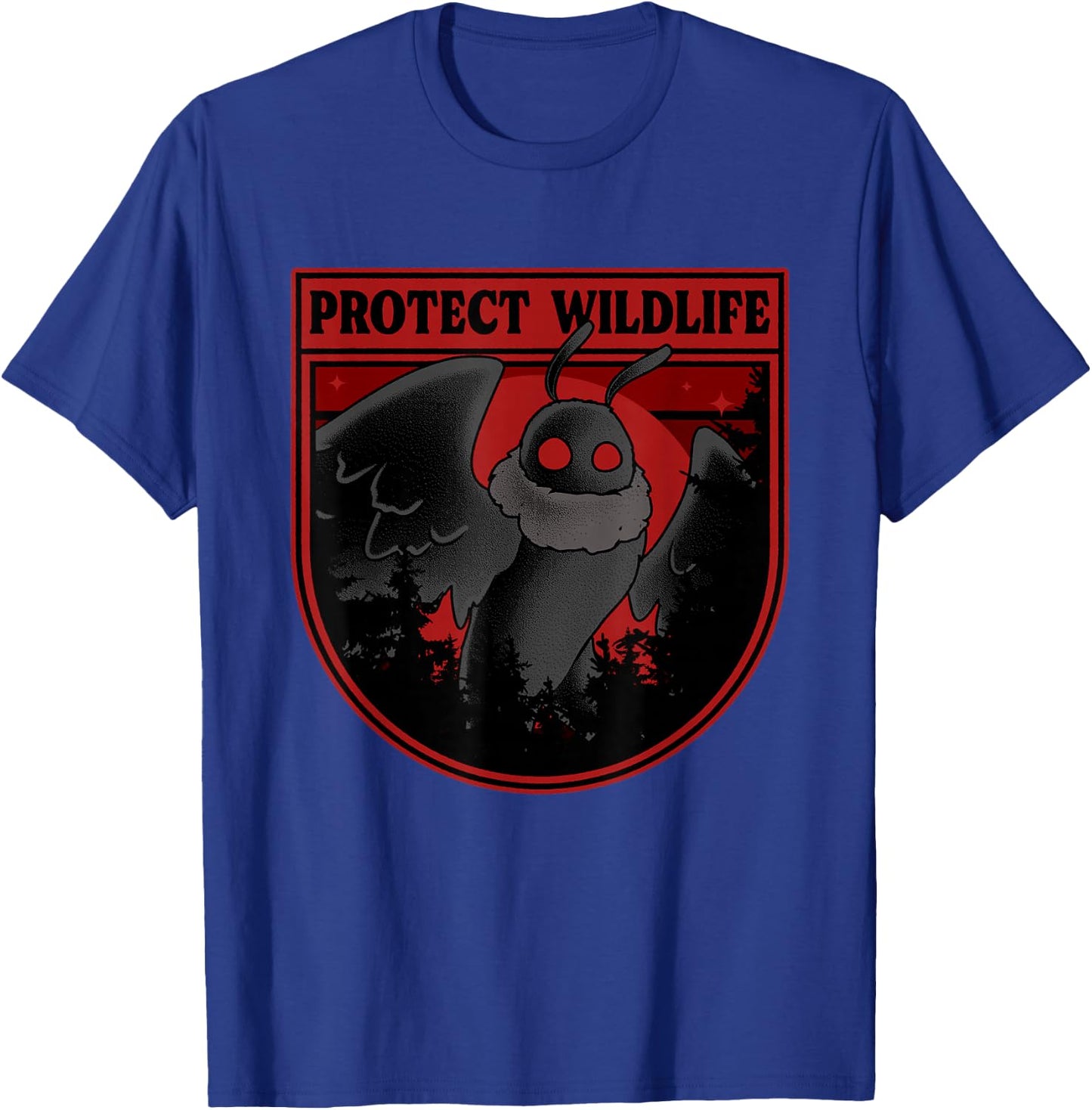 Cryptid Mothman Shirt Protect the Wildlife Cryptozoology T-Shirt - T-Shirt | Royal
