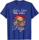 Funny Just a Girl Who Loves Pugs Girls, Women and Pug Owners T-Shirt - T-Shirt | Royal
