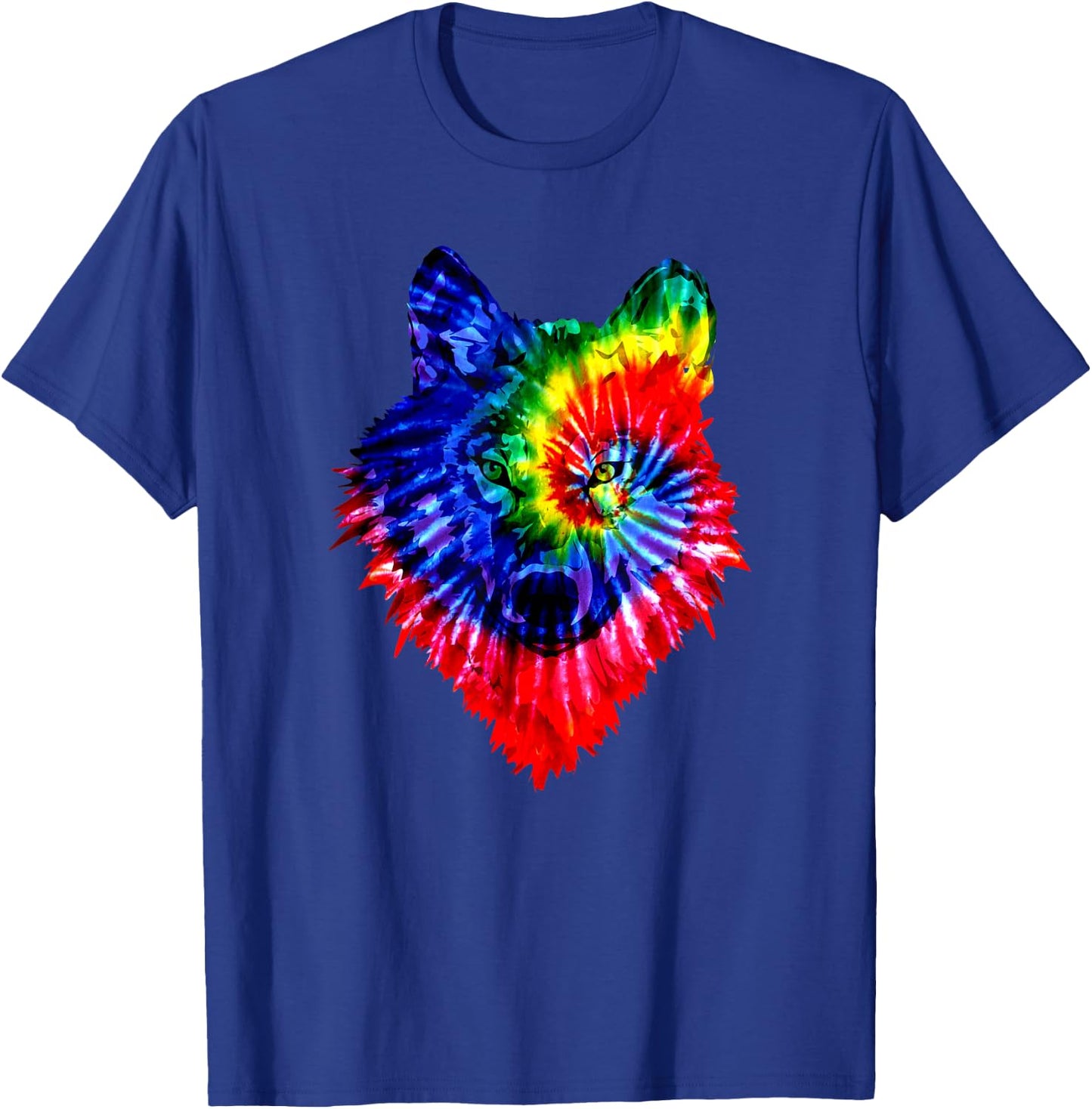 Tie Dye Wolf Wild Animal Wolves Colourful Fun Wildlife T-Shirt - T-Shirt | Royal
