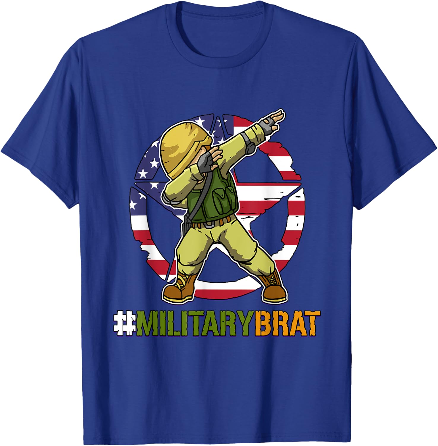 Purple Up Military Brat Dabbing Boys Military Child Month T-Shirt - T-Shirt | Royal