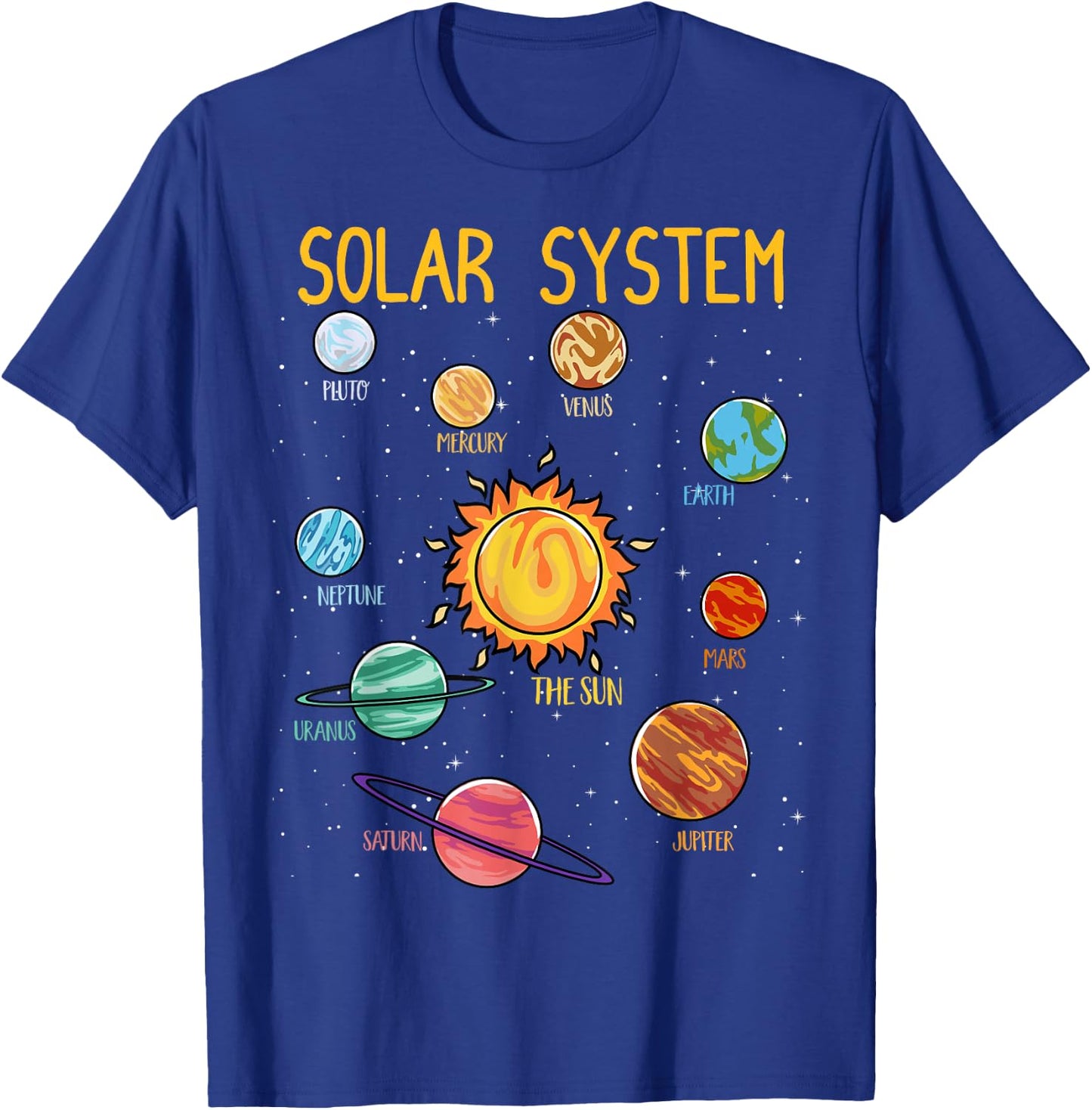 Solar System Planets Science Space Boys Girls STEM Kids T-Shirt - T-Shirt | Royal